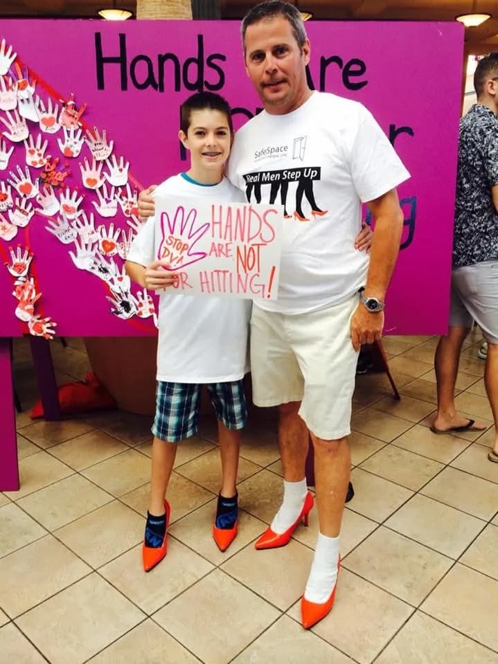 Bob McPartlan at a domestic violence awareness event